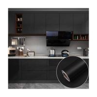 Design moderne PVC gris foncé autocollant en feuille brillante pour meubles amovibles papier peint armoire de cuisine papier de porte
