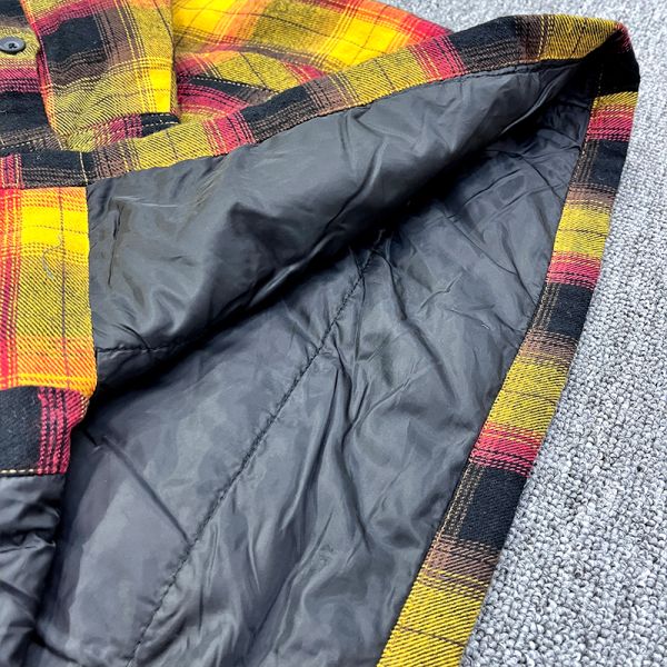 Custom Embroidery Patch Vintage Logo Men's Long Sleeve Plaid Button Up Shirt In Cotton Fabric With Customized Printing Label