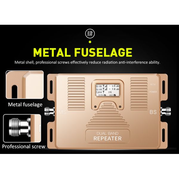 GSM LTE 2G 4G Signal Repeater with 70dB Gain, 800MHz Range, and Automatic Gain Control for Enhanced Mobile Signal