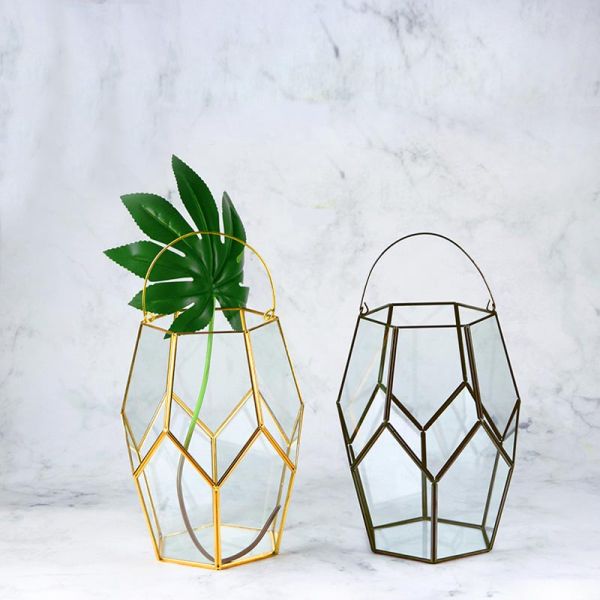 Glass lantern copper artfact large size wind lamp spot glass retro candle holder decoration horselight floor hand