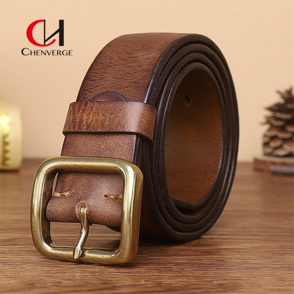 130см Деловой кожаный ремень Стандартный размер Верхний слой Воловьей кожи Мужской пояс