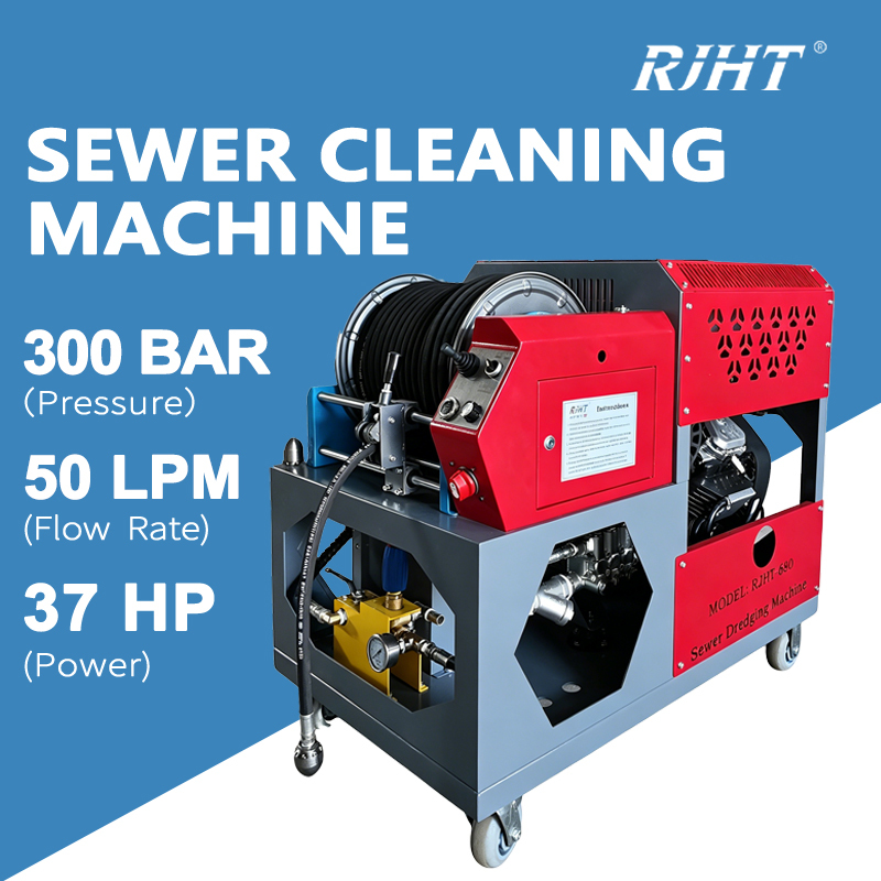RJHT-680 Remote Control Pipe Dredging Machine High Pressure Sewer Drain Cleaning Equipment