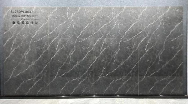 Black Marble Look Polished Glazed Porcelain Tile 900x1800mm