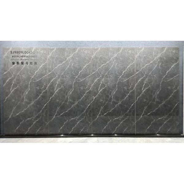Black Marble Look Polished Glazed Porcelain Tile 900x1800mm