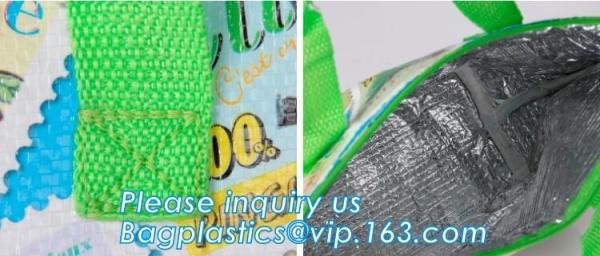 Insulation Large meal package Clear lunch Cooler Bag cold storage take-away bag ice pack 600D material cooler bag BAGEAS