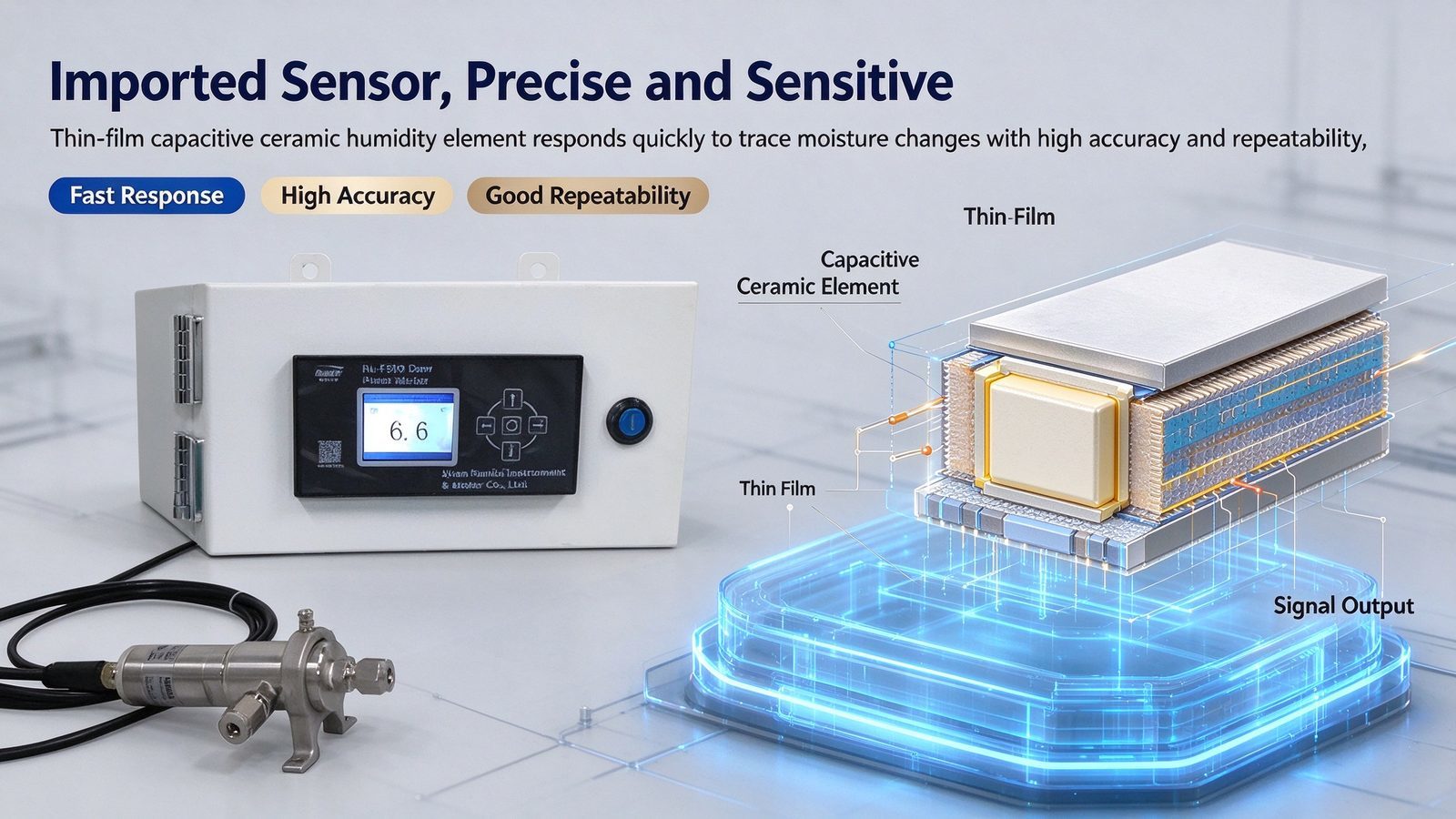 Explosion Proof Metal Dew Point Measuring Device With Sound Alarm