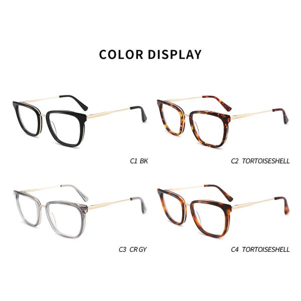 Подгоняйте рамки стекел металла ацетата логотипа, стекла ясности Cateye для женщин