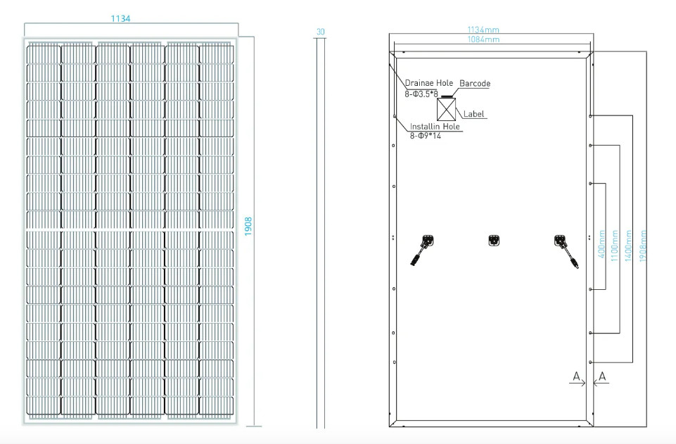 Одиночная стеклянная панель солнечных батарей модуля 350w HJT PV Monocrystalline