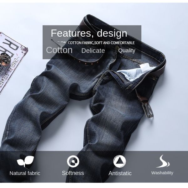 Men's Streetwear Jeans with Zipper Fly Printed Design and Pockets Special craft Washed