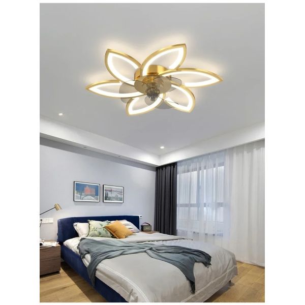 Remote Control Living Dining Table Room Bedrooms Fan Lighting Fixtures Petals led Ceiling fan light(WH-CLL-57)