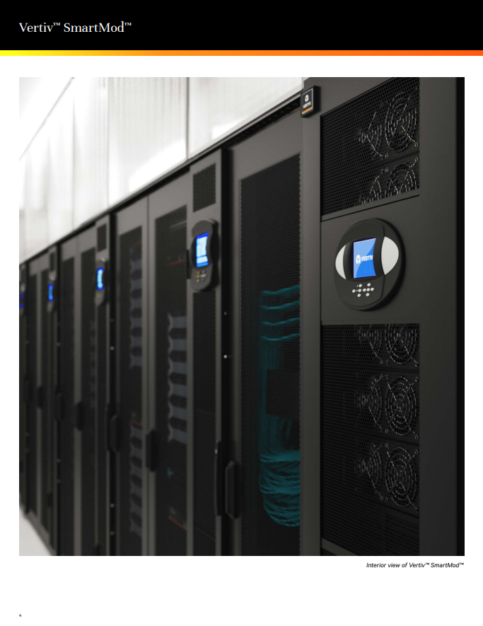 Vertiv SmartMod MDC Modular Data Center with 100kW Capacity 14 Racks and Short Circuit Protection