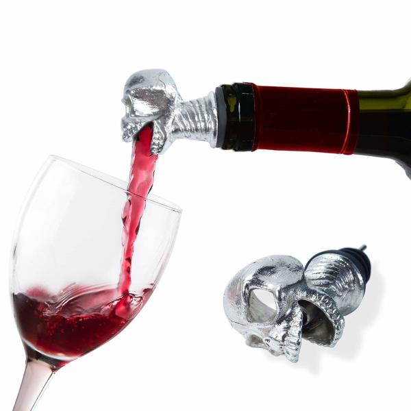 304 Stainless Steel Skull Wine Pourer Metal Wine Accessories For Halloween Gift
