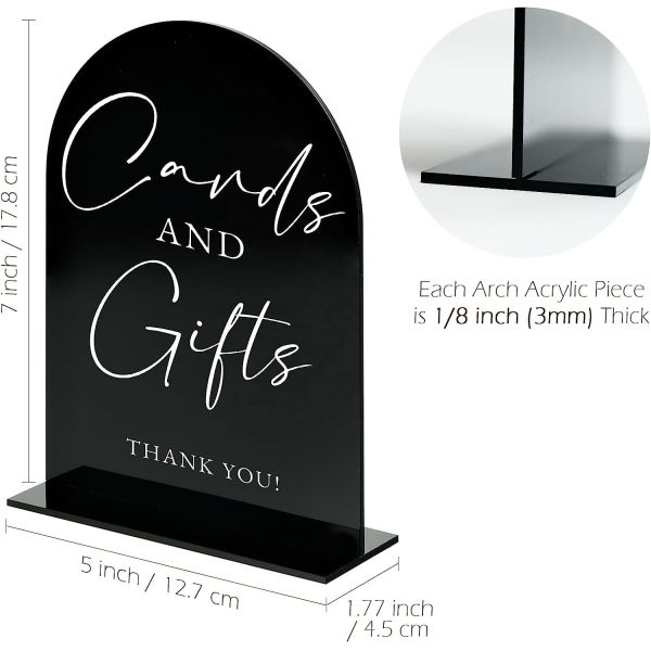Desk Sign Menu Acrylic Holder Wedding Luxury Modern Wedding Decor Display Stand Arch Frosted
