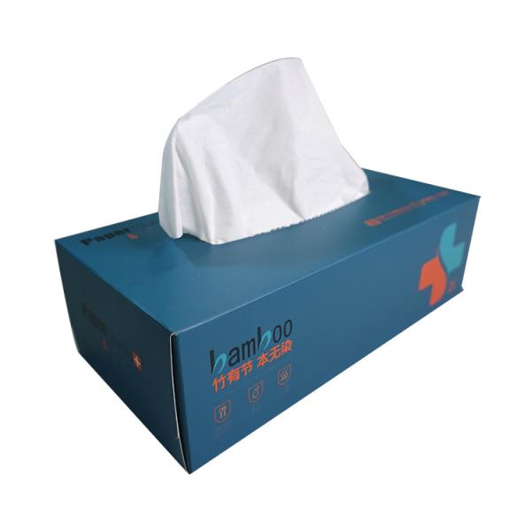 ISO Nontoxic Flat Box Facial Tissue , Biodegradable Soft Tissue Paper For Face