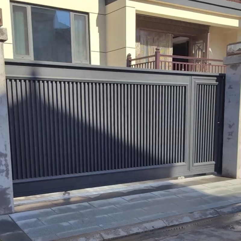 Aluminum Alloy Outdoor Electric Sliding Gate Customized Automatic Eco-Friendly Durable Remote Control Entry Hotel Park House