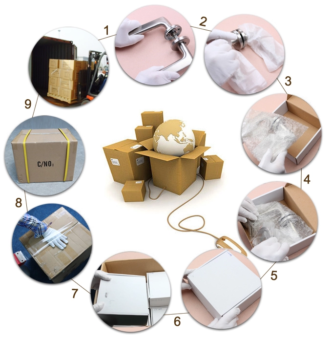 Fire Rating Brushed Steel Internal Door Handles L Shape Satin Steel Door Handles