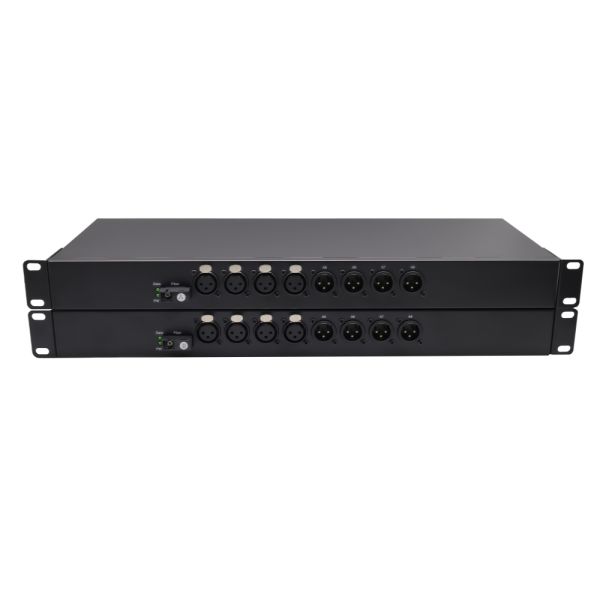 4 Channel Bidirectional XLR Audio Fiber Extender 4CH 2 Way Audio Over Fiber Extender