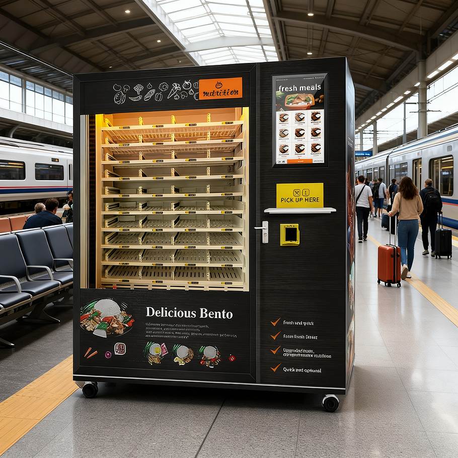 Haloo Hot Food Vending Machine Self service Lunch Bento with Heating Function Large Capacity Food Vending Machine