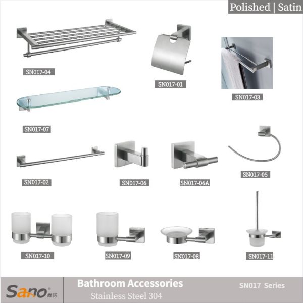 Luxury Bathroom Hardware Sets Brushed Square Washroom Modern Bathroom Fittings