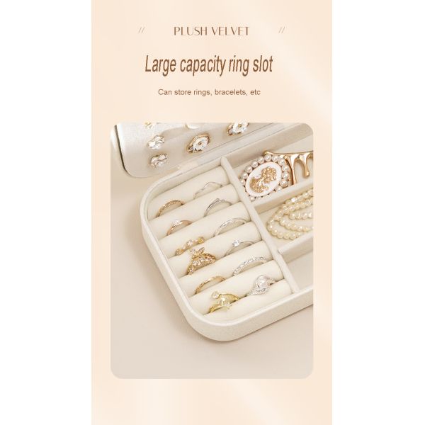 Caixa de joias de viagem de veludo