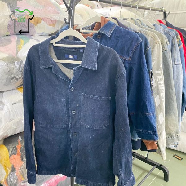 Men's Long Sleeved Used Jeans Jacket Mixed Sizes Coat Second Hand All Season