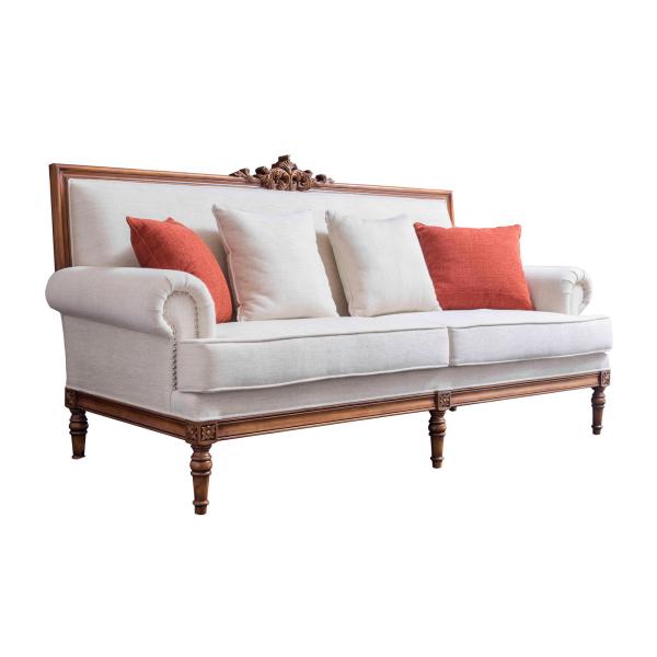 Hotel Sofa Lobby Reception furniture made by Birch wood carving frame Hige density sponge Fabric upholstered