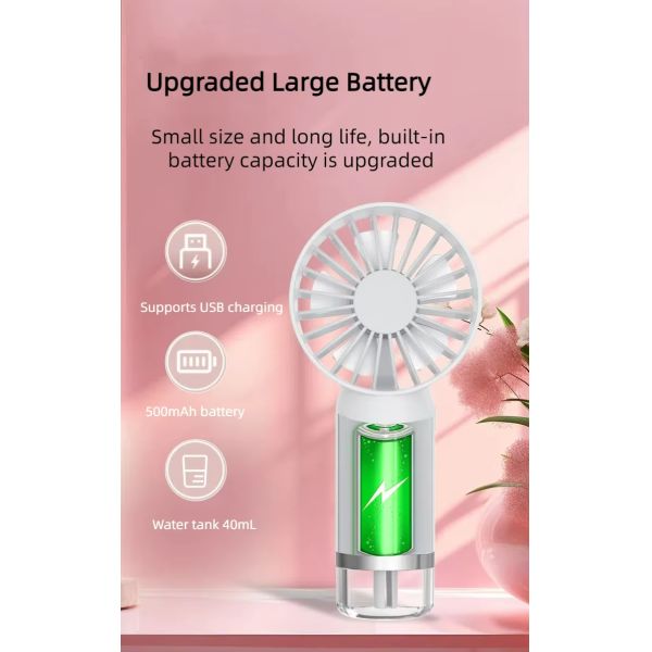 Portable Water Spray Mist Fan Electric Usb Rechargeable Hand Mini Fan Humidification Water Cooling Fan
