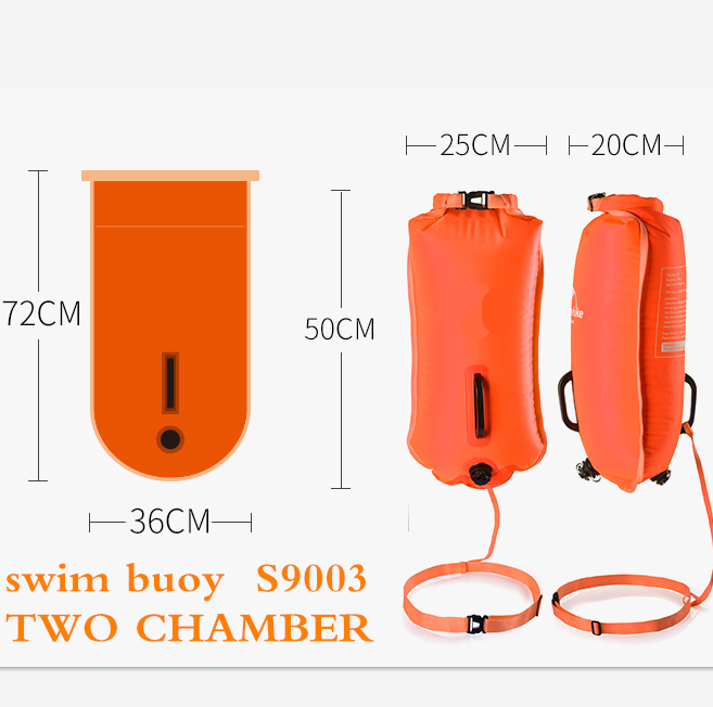 Custom 50*40*35m Open Water Swim Safety Buoy Nylon PVC Material