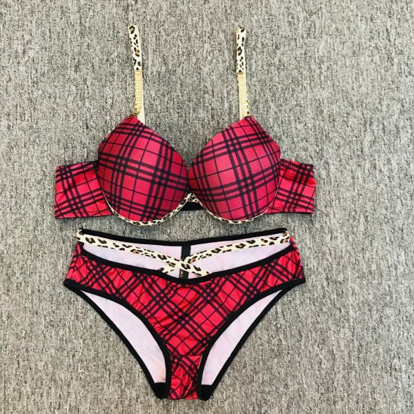 Plus Size Bra Underwear Set Wholesale Best Quality 38-44 C Low MOQ Three Quarters 3/4 Cup Underwear Set Women
