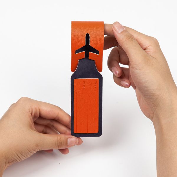 luggage brand travel creative pull rod box boarding luggage check card 42*250mm PU logo customized