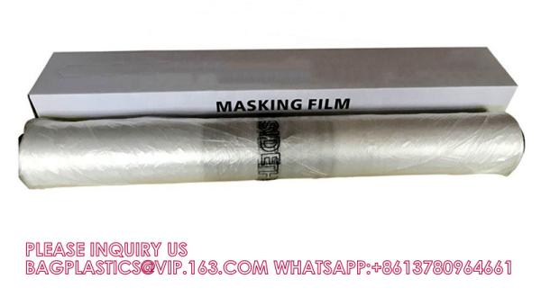 Car Protective Film Manufacturer Auto Paint Pre Taped Masking Film Painters Plastic Sheeting Roll with Masking Tape