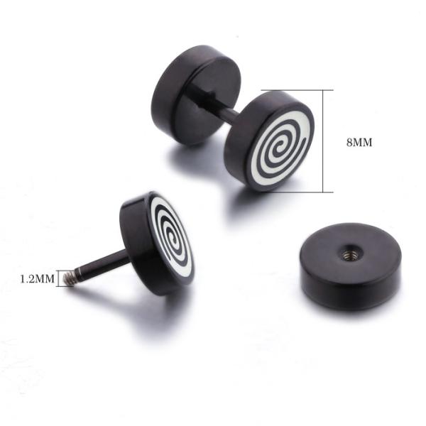 High quality body piercing jewelry black circle stud earrings manufacturer