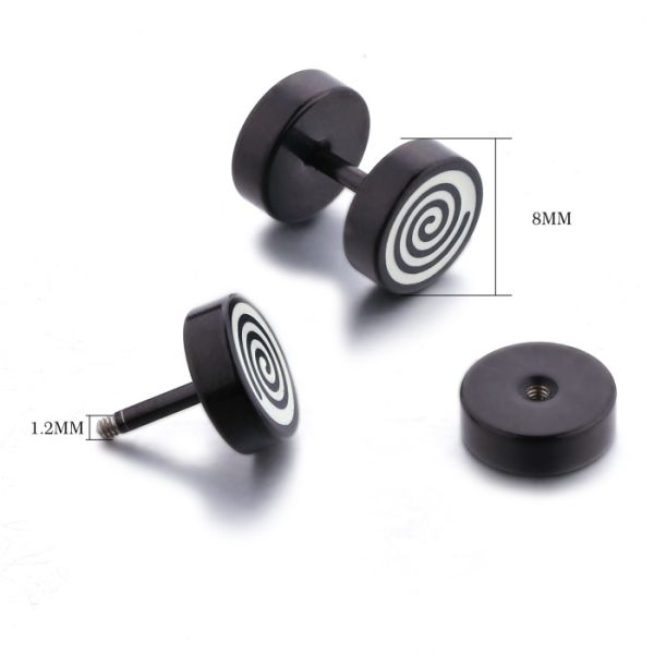 High quality body piercing jewelry black circle stud earrings manufacturer