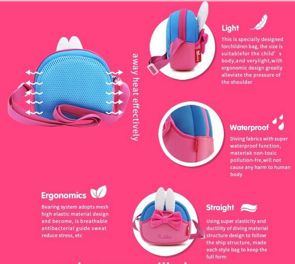 Lightweight Cute Rabbit Kids Sling Bag Waterproof Small Shoulder Bag