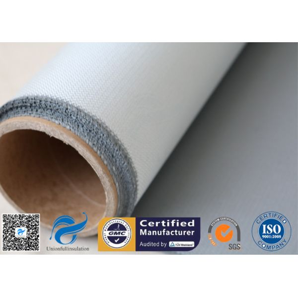 1 cara tela cubierta silicón gris de la fibra de vidrio de 18 onzas para la cubierta del tubo del aislamiento de calor