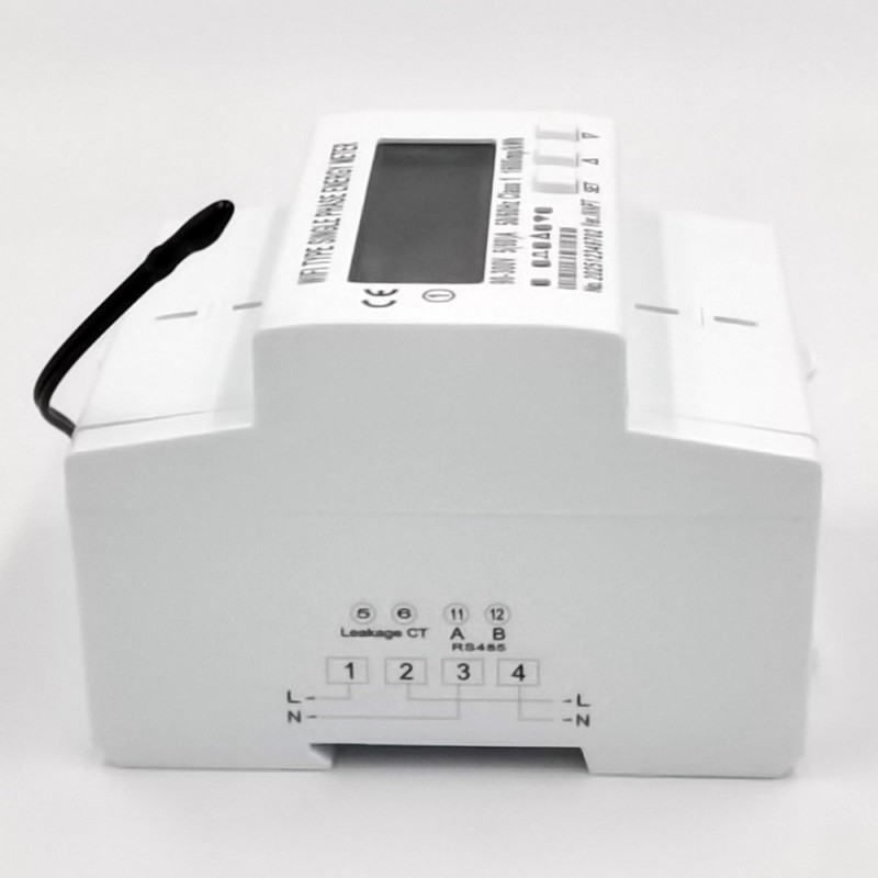 Single Phase 2 Wire Smart KWH Energy Meter 90-300V 5(60)A 1.0 Accuracy 50/60Hz WiFi RS485 Din Rail Tuya App Control