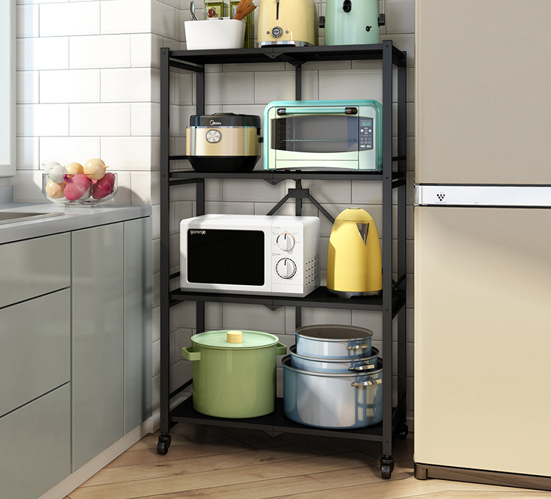 Floor 100kg Loading Five Storey Steel Kitchen Basket Rack