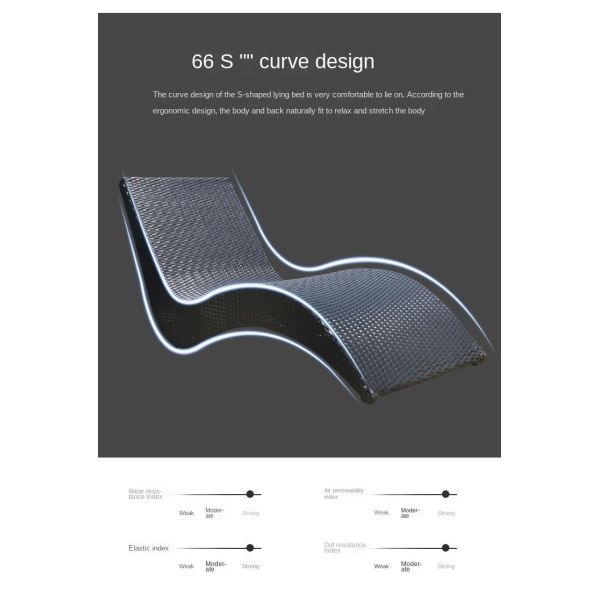 Eco Friendly Beach Swimming Pool PE Rattan S Shaped Lying Bed Lounge Leisure Chair Table