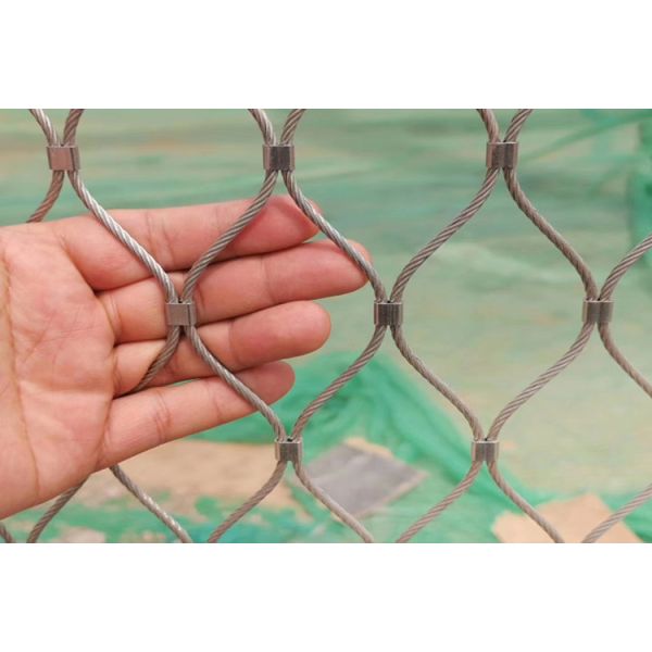 Bridge Railings And Balustrade Stainless Steel Ferrule Rope Mesh 60x60mm