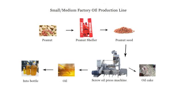 Máquina de processamento de óleo de amendoim de linha de pressão a frio de parafuso Máquina de pressão de óleo