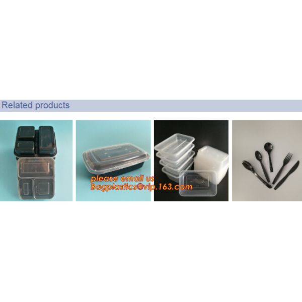 Коробка бенто пластикового устранимого пластикового взятия качества еды отсутствующая с 4 отсек, пищевой контейнер контейнеров пластиковый течебезопасный