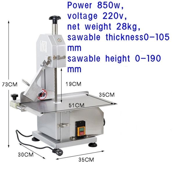Stainless Steel Manual Meat Slicer for Hotels and Small Restaurants 300*350*730mm