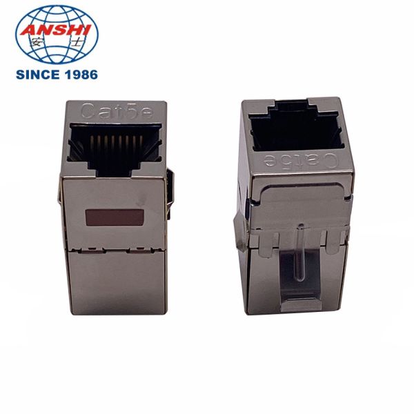 Fêmea trapezoide Inline do ftp 8P8C do acoplador RJ45 Jack ANSHI Cat5E STP
