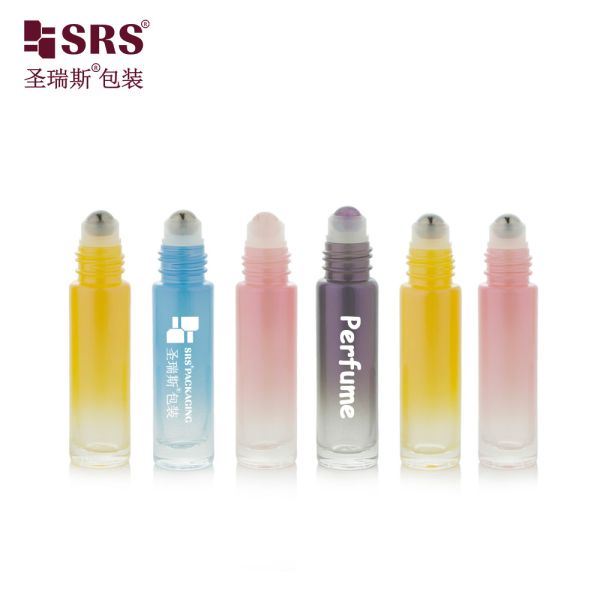 BLPM-10ml Mould Glass Roller Bottle with Matte Gradient Yellow Color Customization Free Sample with Steel Ball for Scent Perfume