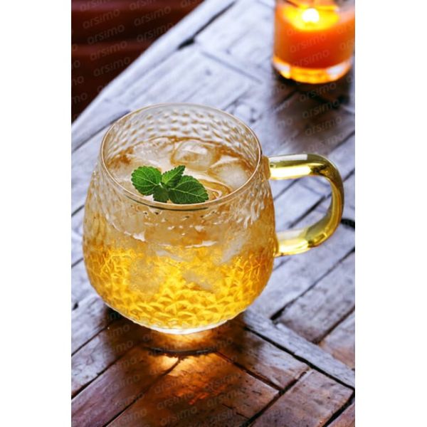 Hammer Single Wall Glass Mug With Handle Milk Tea Coffee Water Cup Heat Resistant