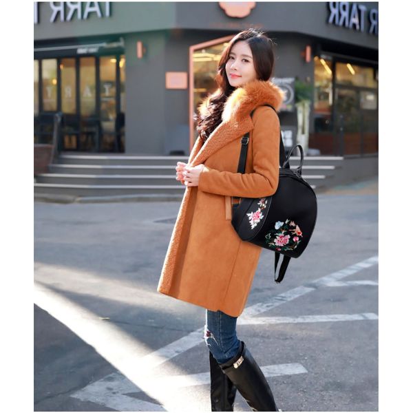 Nylon Embroidery Double Shoulder Bag Female Korean Version of The New Fashion Oxford Cloth Tourism shoulder bag backpack