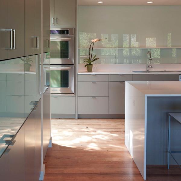 Metallic Grey PVC Kitchen Cabinet Modern Modular Wood