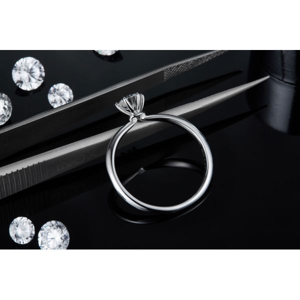 925 стерлинговых серебряных колец с бриллиантом Moissanite для захвата свадьбы