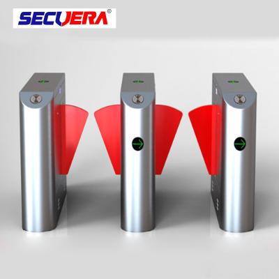 Barreira de aço inoxidável da aleta do leitor de cartão da impressão digital RFID do sistema do torniquete do controle de acesso da porta da única pista