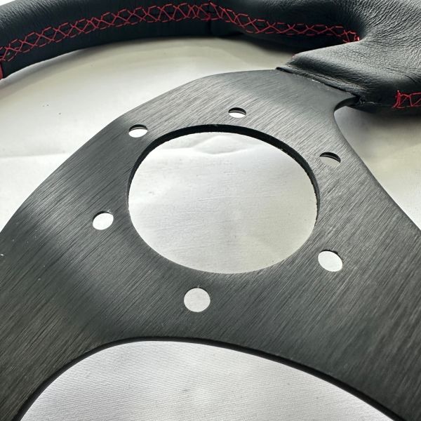 Universal 320mm D Shaped Flat Rally Car Steering Wheel Black Leather For Drifting Vehicles